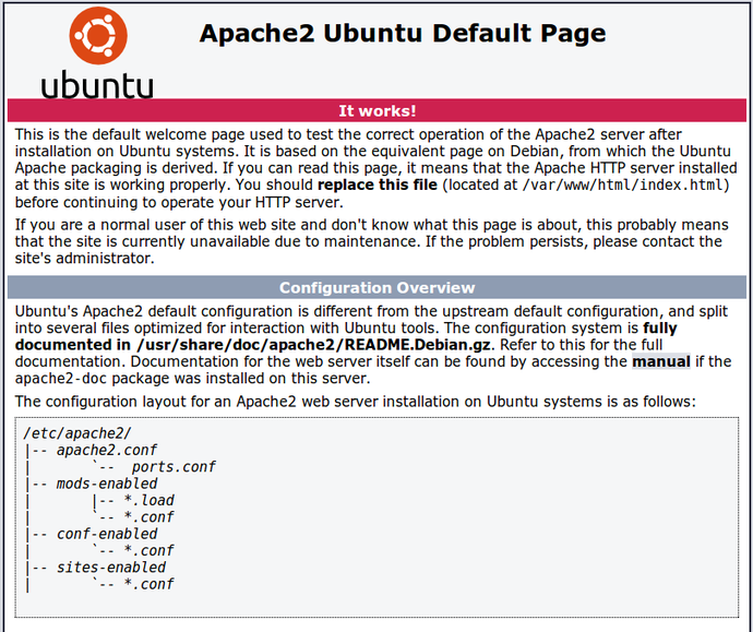 Default Apache Index Page